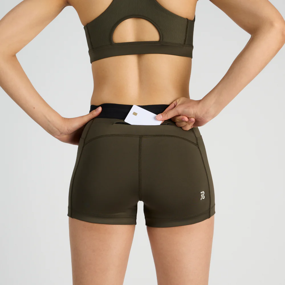 Stamina™ 3" Women's Compression Shorts - Olive - Image 3