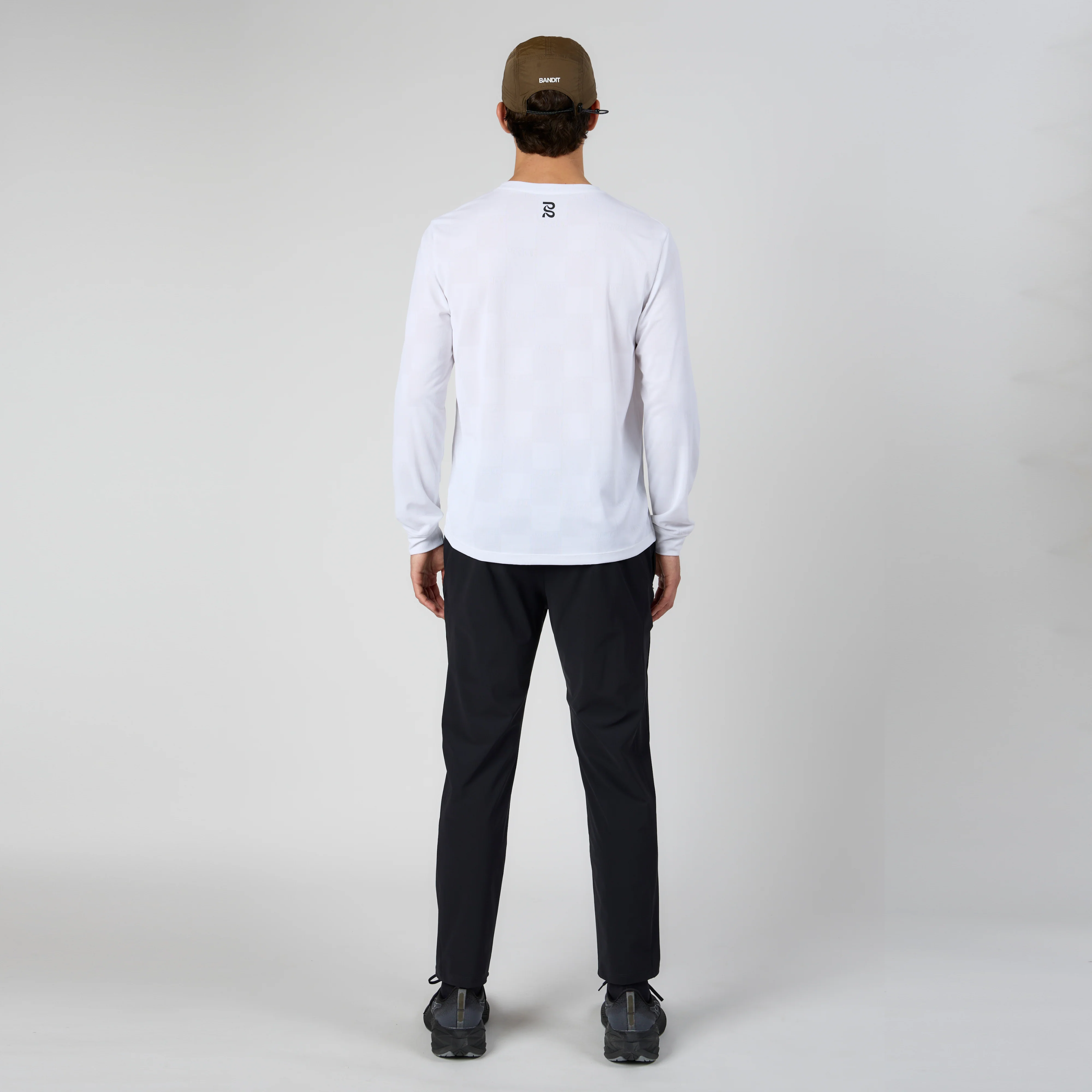 Bandit Cheque Jacquard Long Sleeve - Unisex, White - Image 4