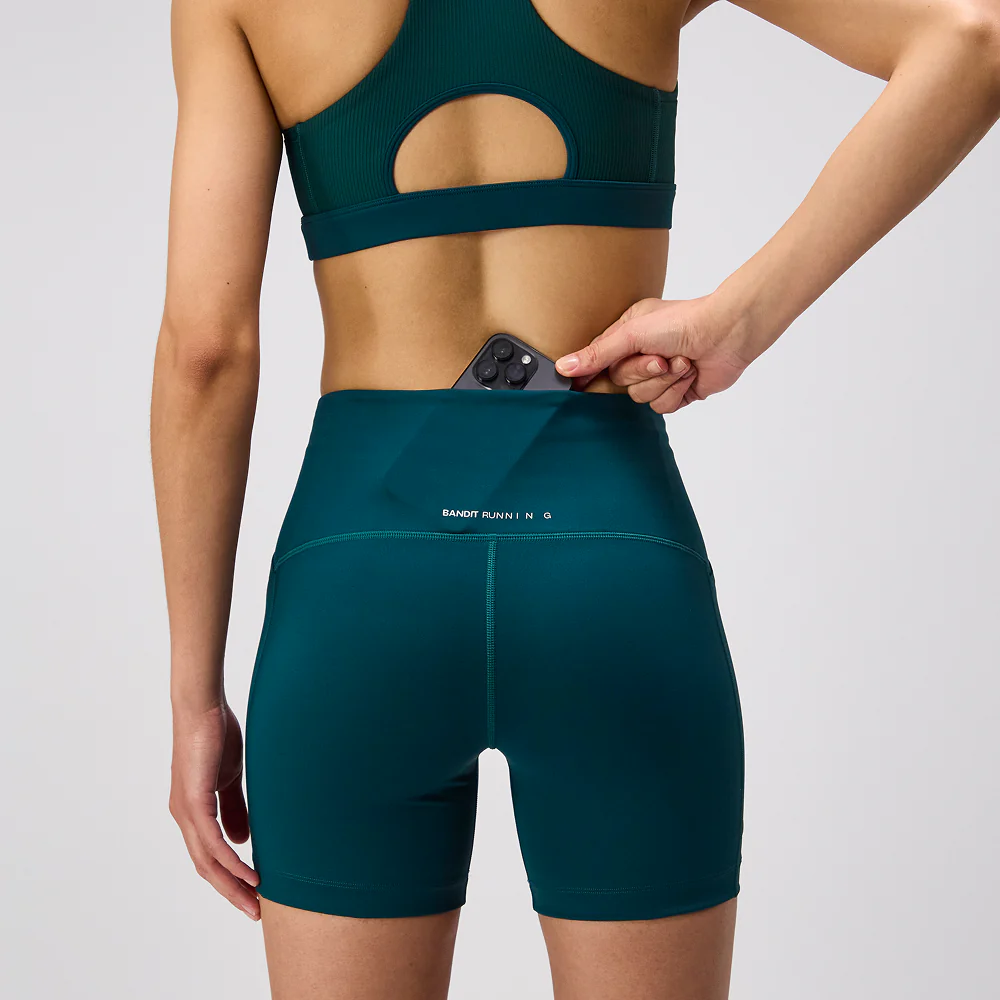 Stamina™ High Waist 5" Women's Compression Shorts - Pine - Image 2