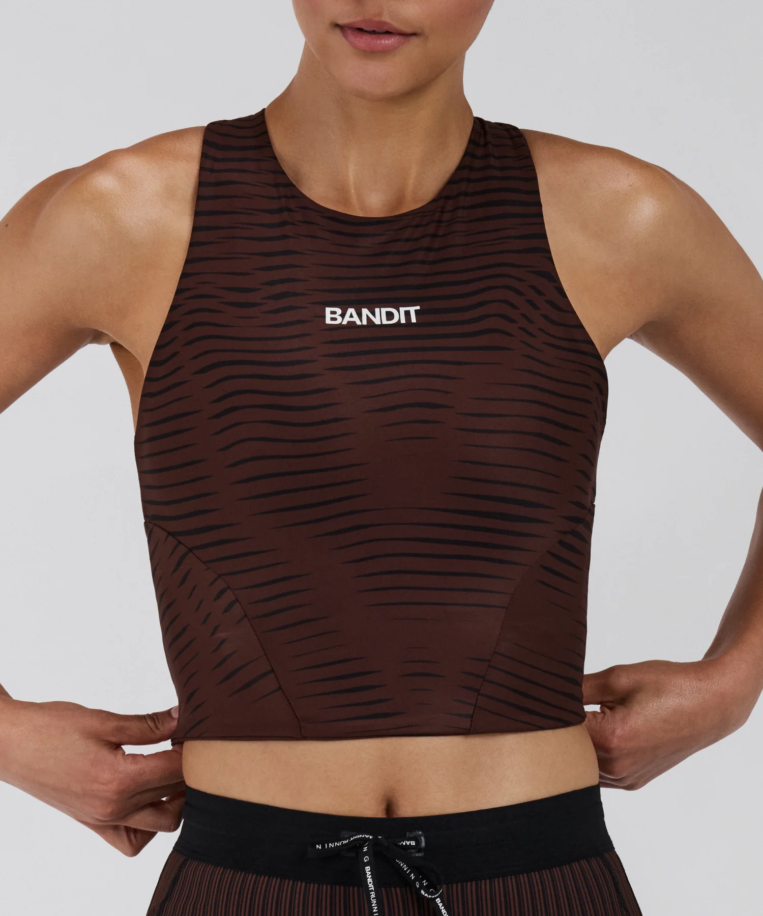 Women's Stamina™ Race Crop - Organic Stripe Cacao - Image 2